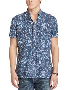 Polo Ralph Lauren Men's Floral-Print Cotton Oxford Shirt | XXL
